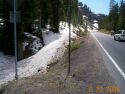 snow by road near top of Grand Mesa