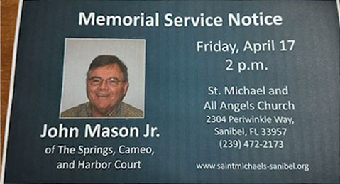 Memorial Service John Mason