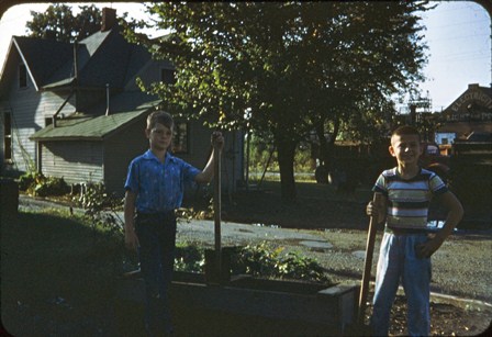Bill and John proudly pose next to their 'boat' they made to float down the Little Wabash river. The 'boat' was never seen again, but Bill and John survive to this day and have formed a SuperPac to help influence the November 2012 elections.