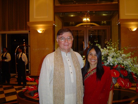 Bill and his wife Rung dressed up in local garb to go out for dinner while Bill was on a consulting engagement in Mumbai, India.