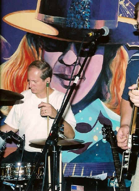 Mr. Tom May on drums with Pocketchanges