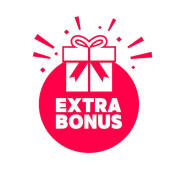 Extra bonus with gift box label vector
