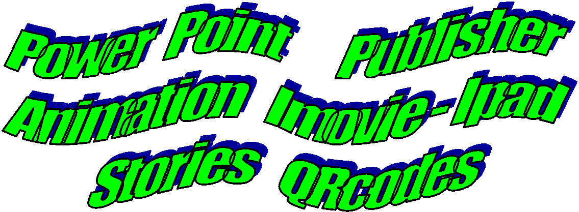 Power Point Publisher
Animation Imovie-Ipad
Stories